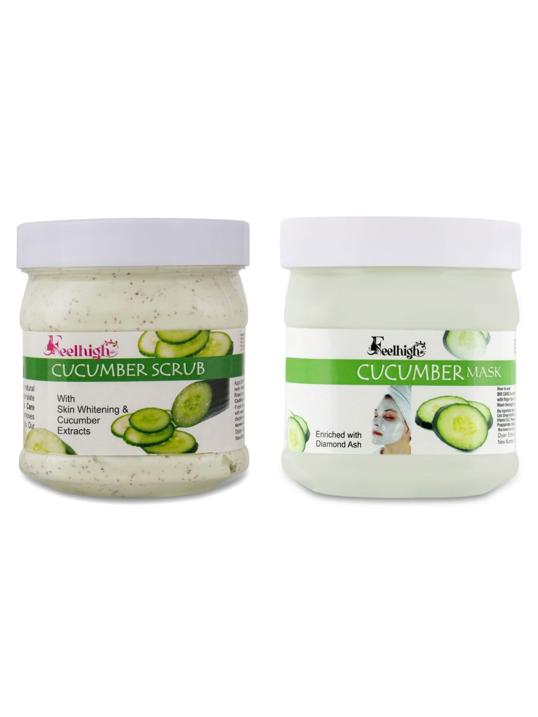 

FEELHIGH Set Of 2 Cucumber Face Scrub & Mask - 500ml Each, Green