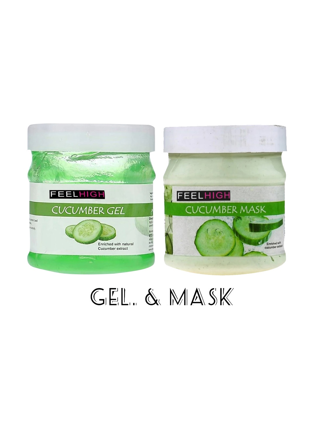 

FEELHIGH Set Of 2 Cucumber Mask & Gel - 500ml Each, Green