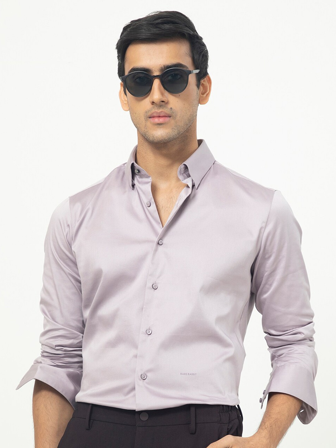 

RARE RABBIT Men Comor Slim Fit Opaque Cotton Shirt, Pink