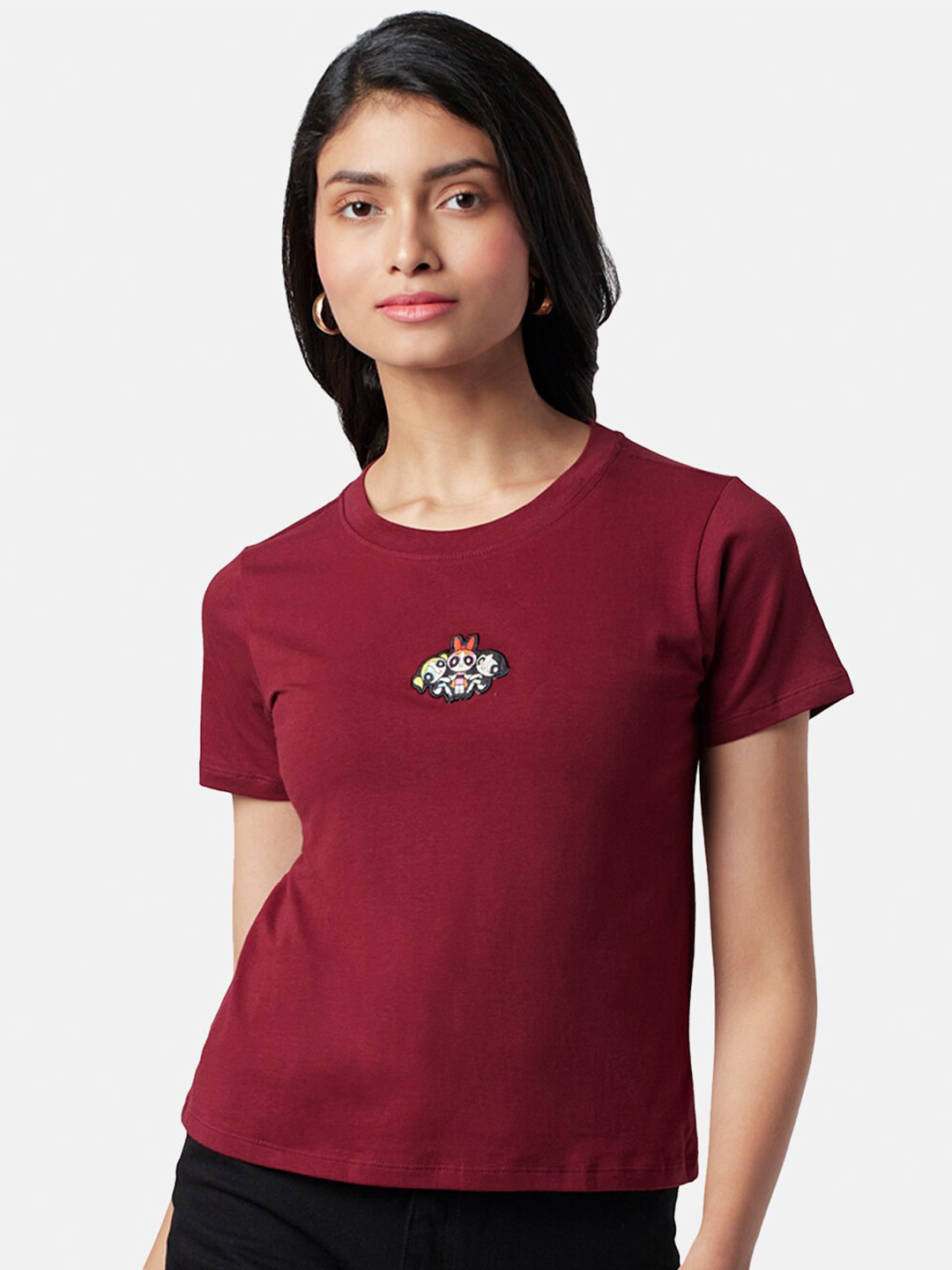 

Honey by Pantaloons Powerpuff Girls Printed Slim Fit T-shirt, Red
