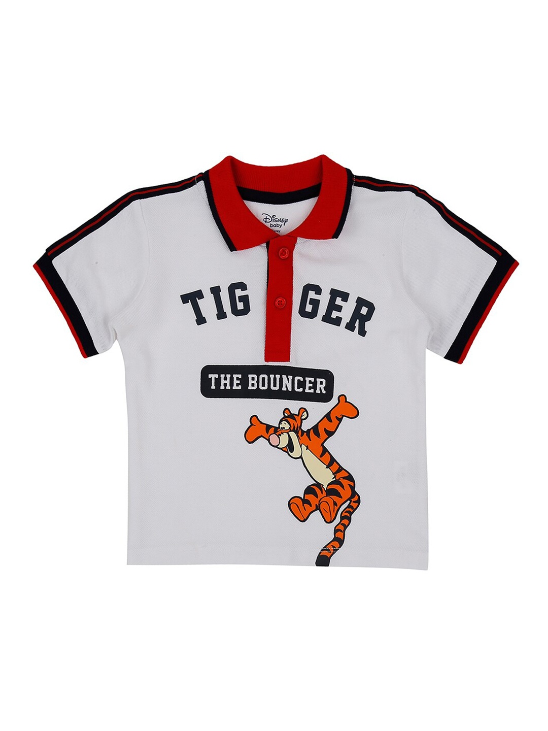 

Pantaloons Baby Boys Winnie The Pooh Printed Polo Collar Cotton T-shirt, White