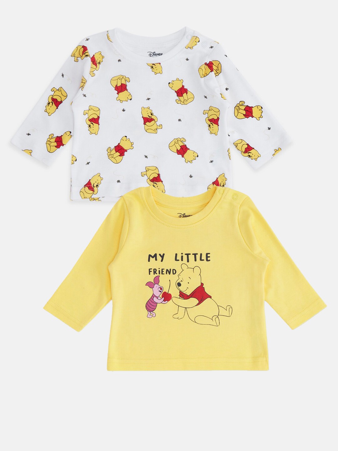 

Pantaloons Baby Infant Boys Pack Of 2 Winnie The Pooh Printed Cotton T-shirts, Yellow