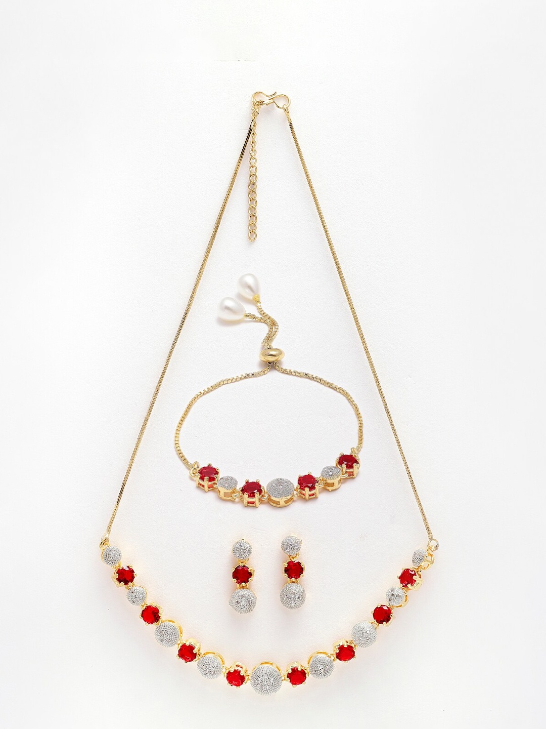 

Anouk Gold-Plated American Diamond-Studded Necklace & Earrings