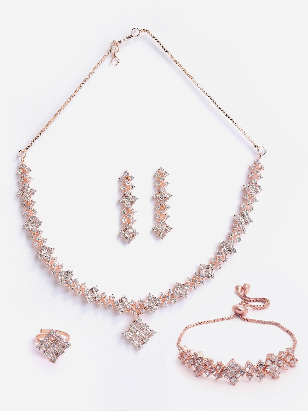 

Anouk Rose Gold-Plated AD Studded Necklace & Earrings