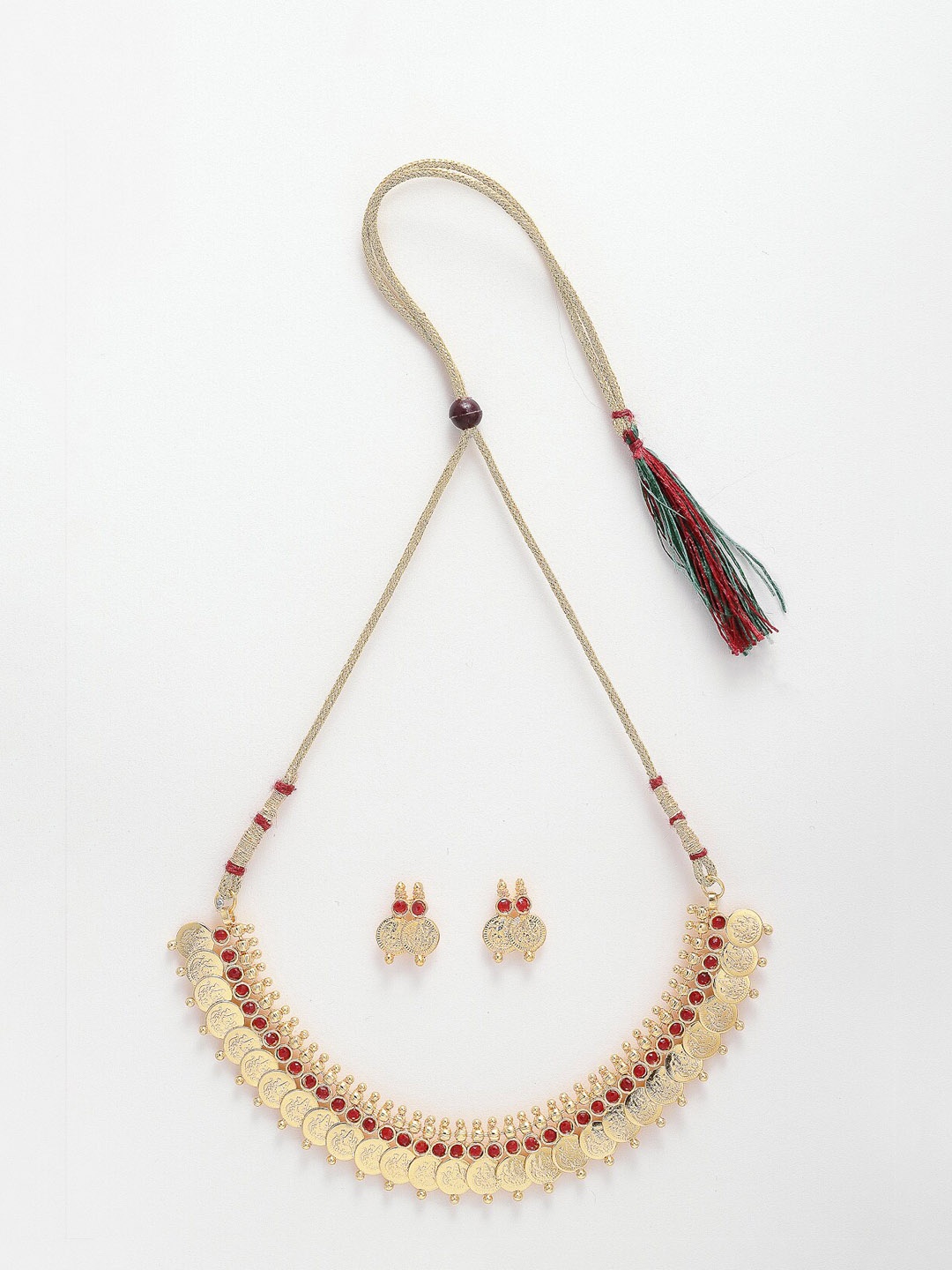 

Anouk Gold-Plated Stone-Studded Temple Jewellery Set