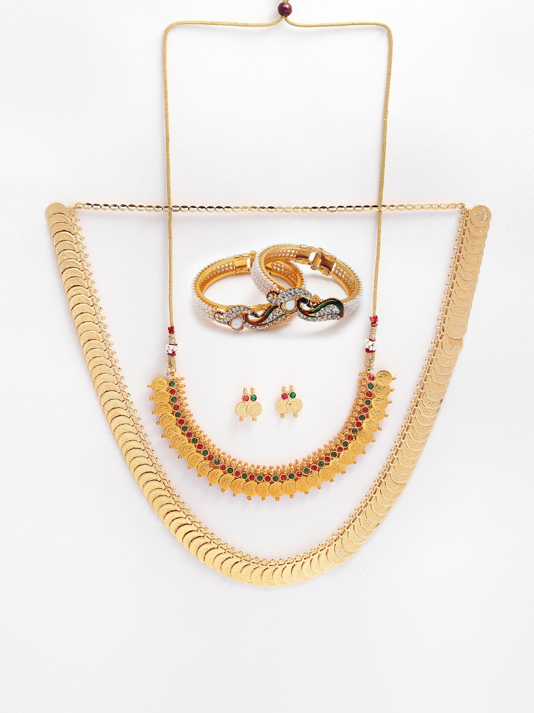 

Anouk Gold-Plated Stone-Studded Temple Necklace & Earrings