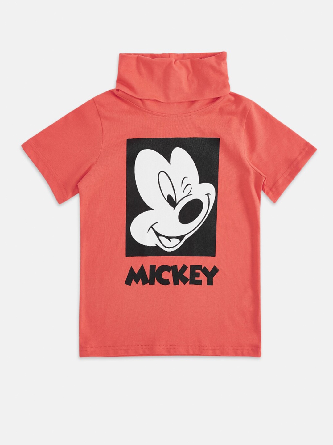 

Pantaloons Junior Boys Orange Mickey Mouse Printed T-shirt