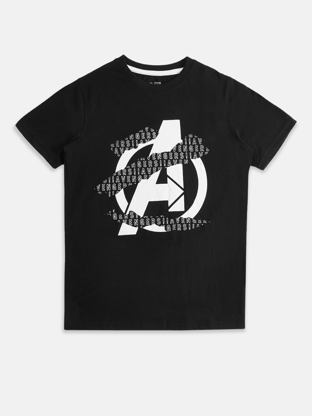 

Pantaloons Junior Boys Typography Avengers Printed Cotton T-shirt, Black