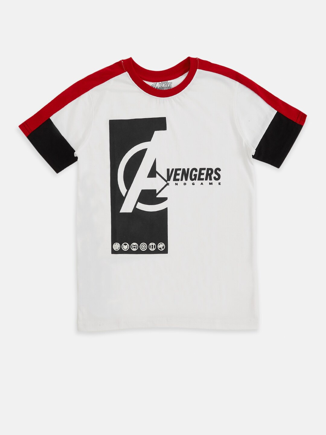 

Pantaloons Junior Boys Typography Avengers Printed Cotton T-shirt, White