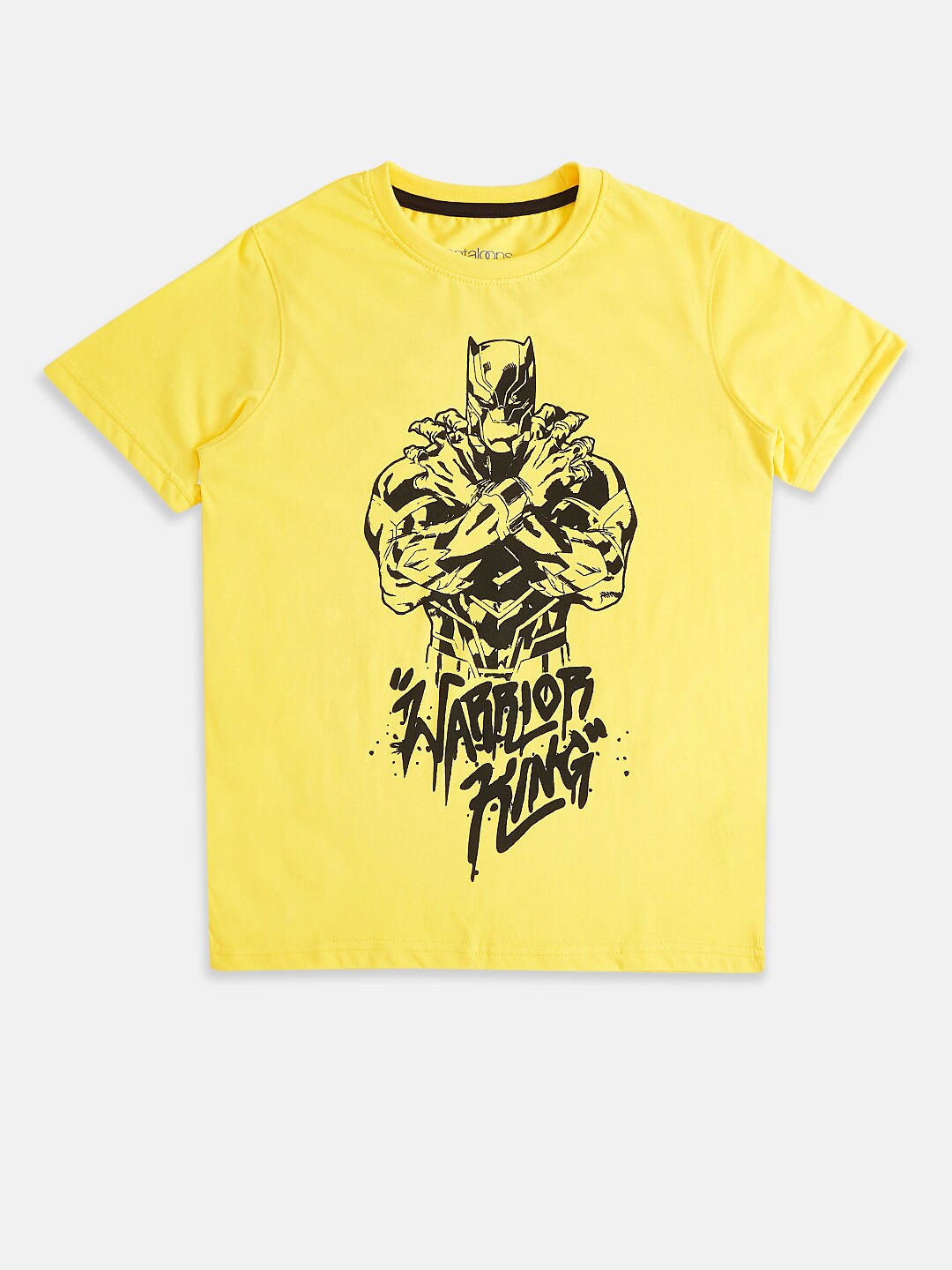 

Pantaloons Junior Boys Black Panther Printed Cotton T-shirt, Mustard