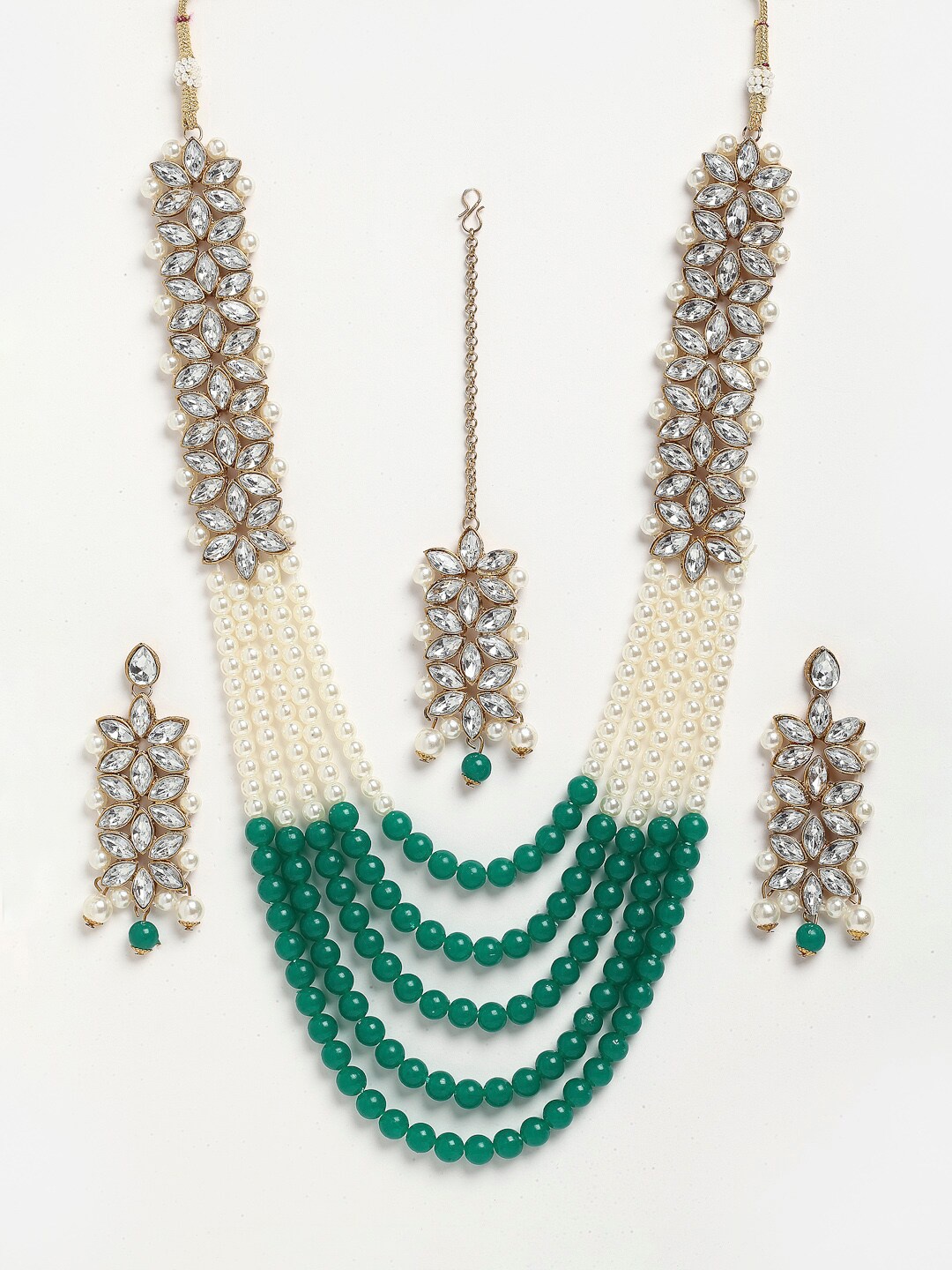 

Anouk Gold-Plated Kundan-Studded & Beaded Jewelry Set