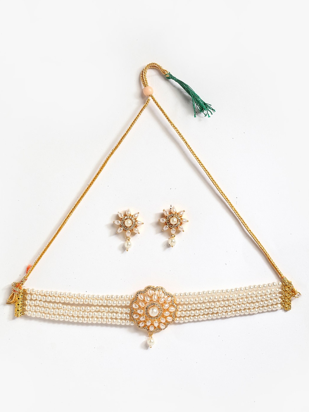 

Anouk Gold-Plated AD-Studded Necklace & Earrings