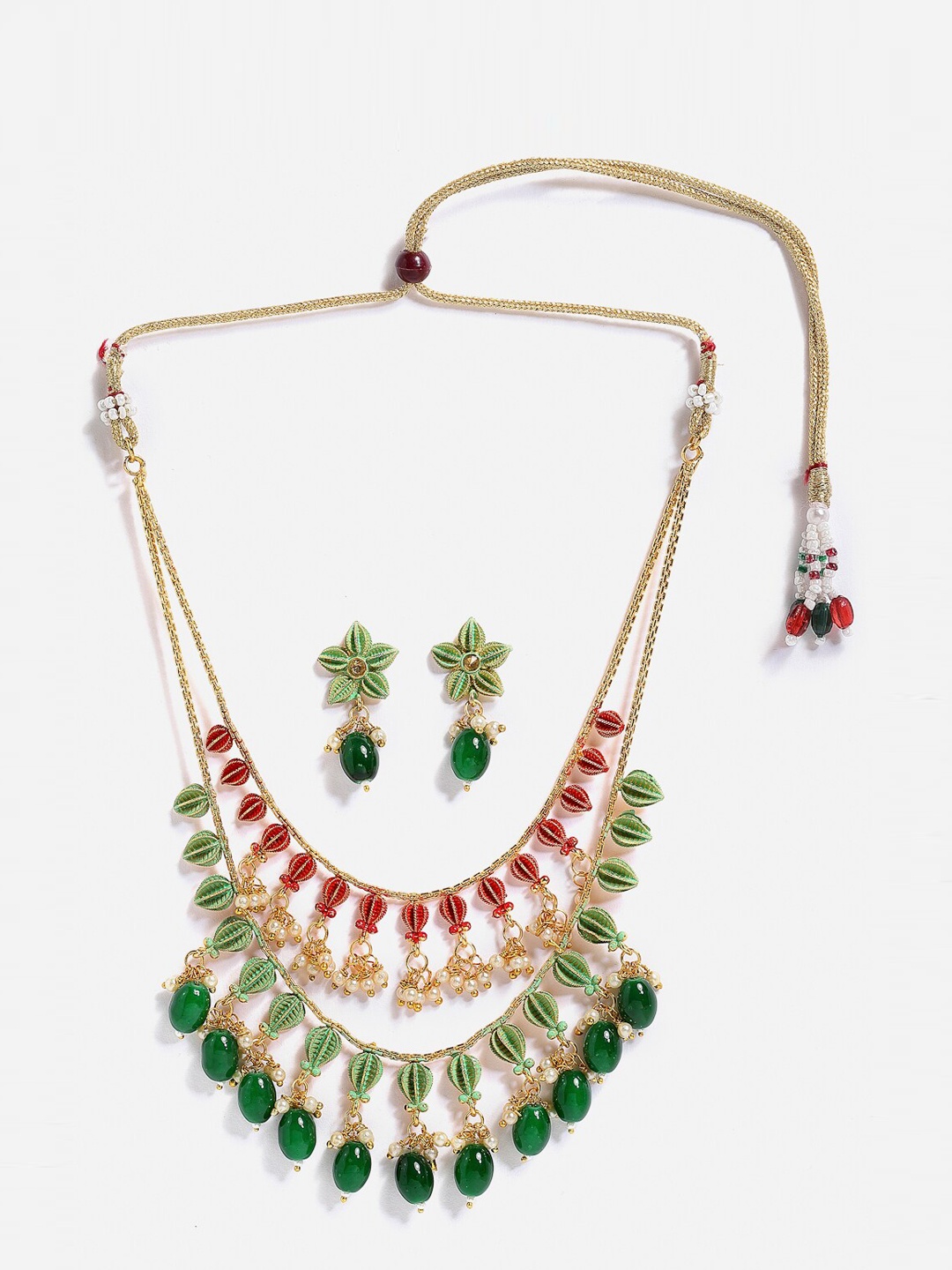 

Anouk Gold-Plated Double Layer Beads Beaded Necklace Jewellery Set