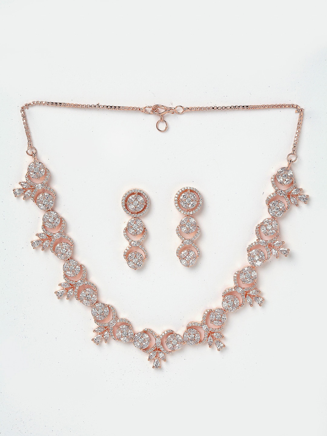 

Anouk Rose Gold-Plated AD Studded Necklace & Earrings