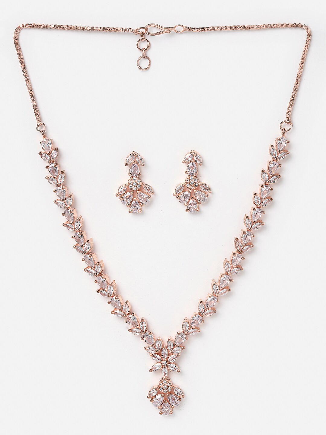 

Anouk Rose Gold-Plated AD-Studded Necklace & Earrings