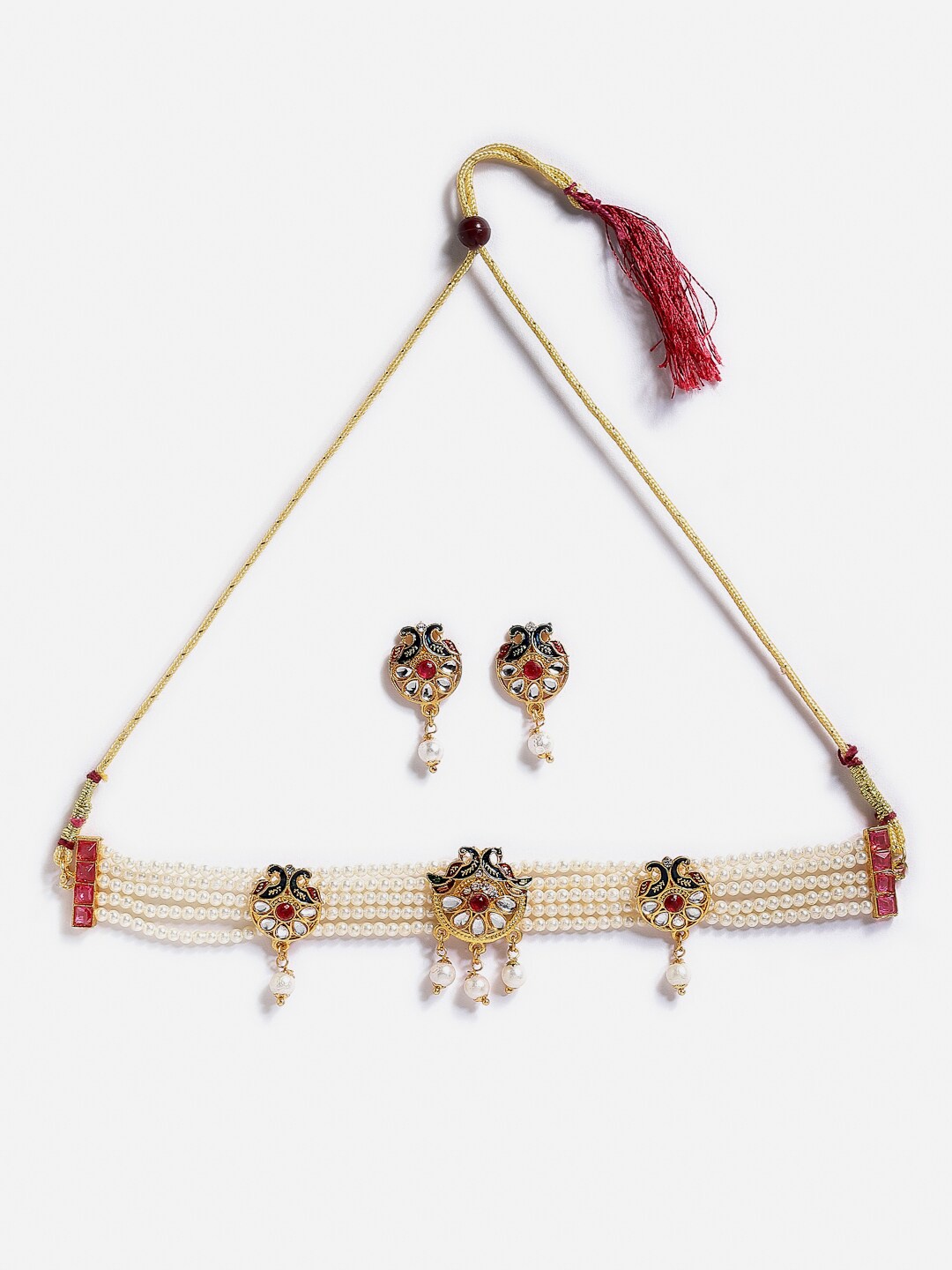 

Anouk Gold-Plated Kundan-Studded & Pearl Beaded Jewellery Set