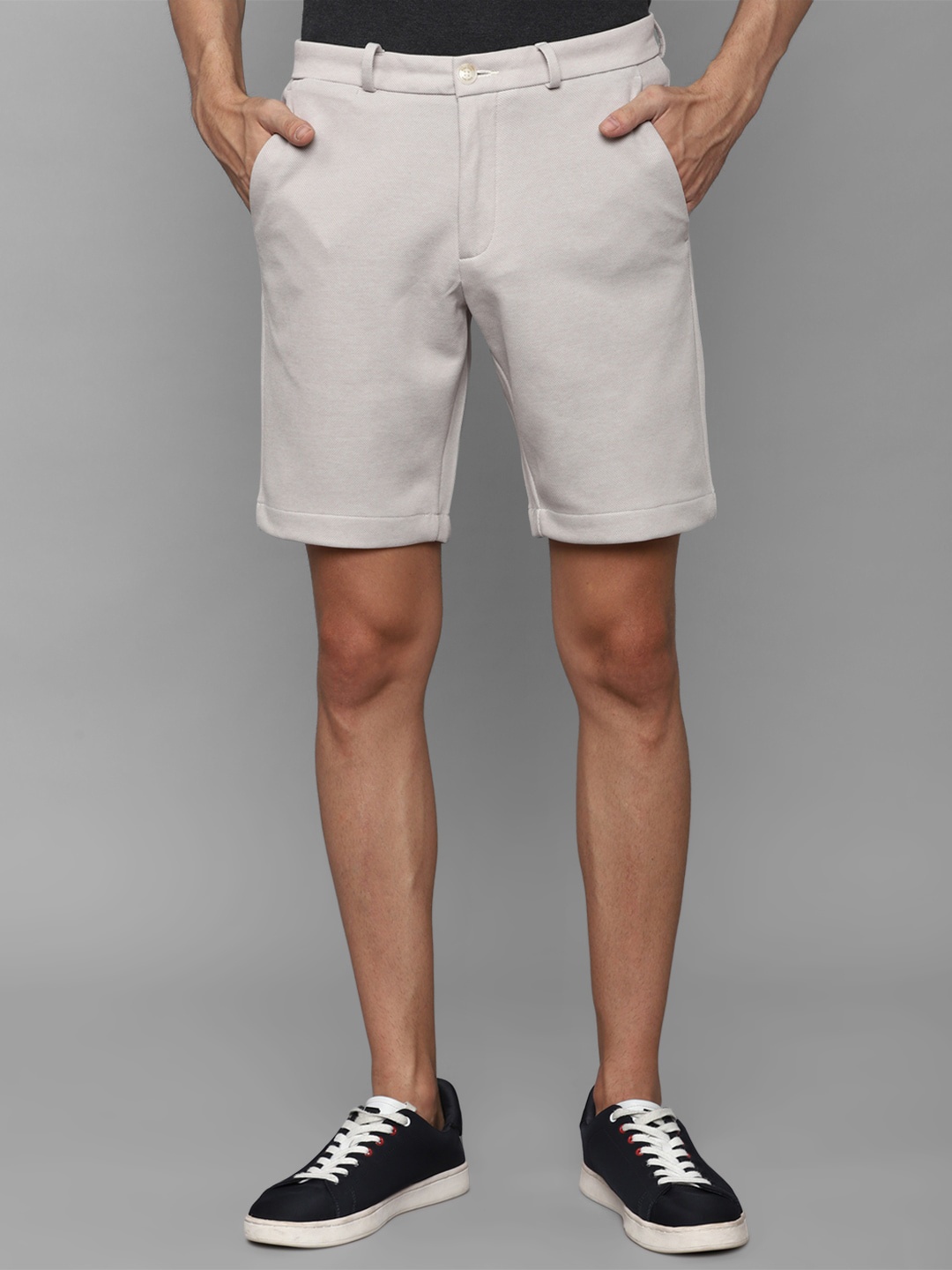 

Allen Solly Men Mid Rise Slim Fit Shorts, Grey