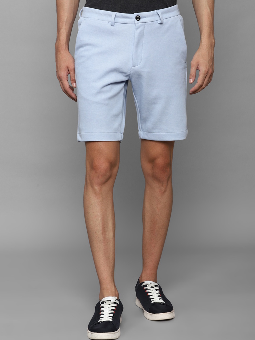 

Allen Solly Men Mid Rise Slim Fit Shorts, Blue