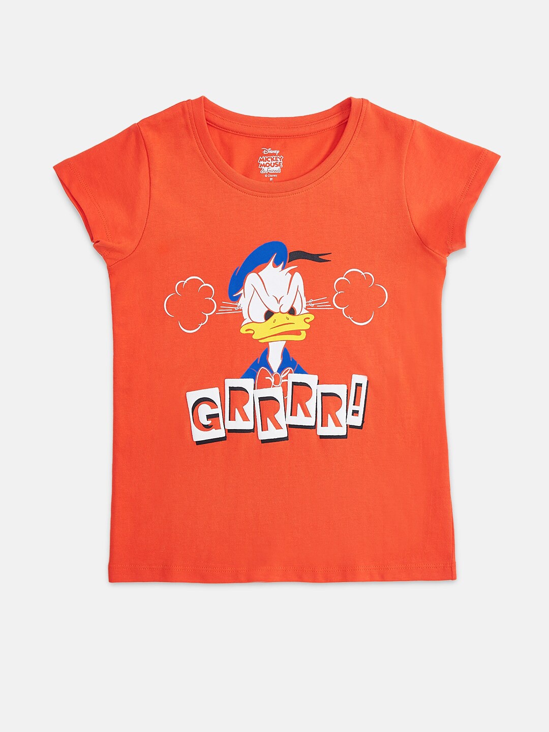 

Pantaloons Junior Girls Red Minnie Mouse Printed Applique T-shirt