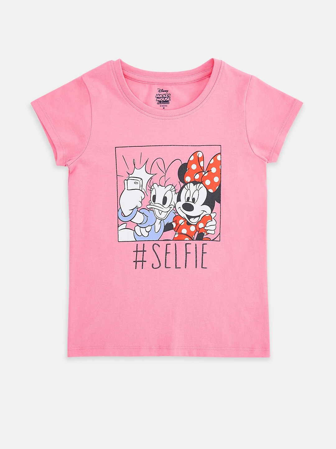 

Pantaloons Junior Girls Pink Minnie Mouse Printed T-shirt