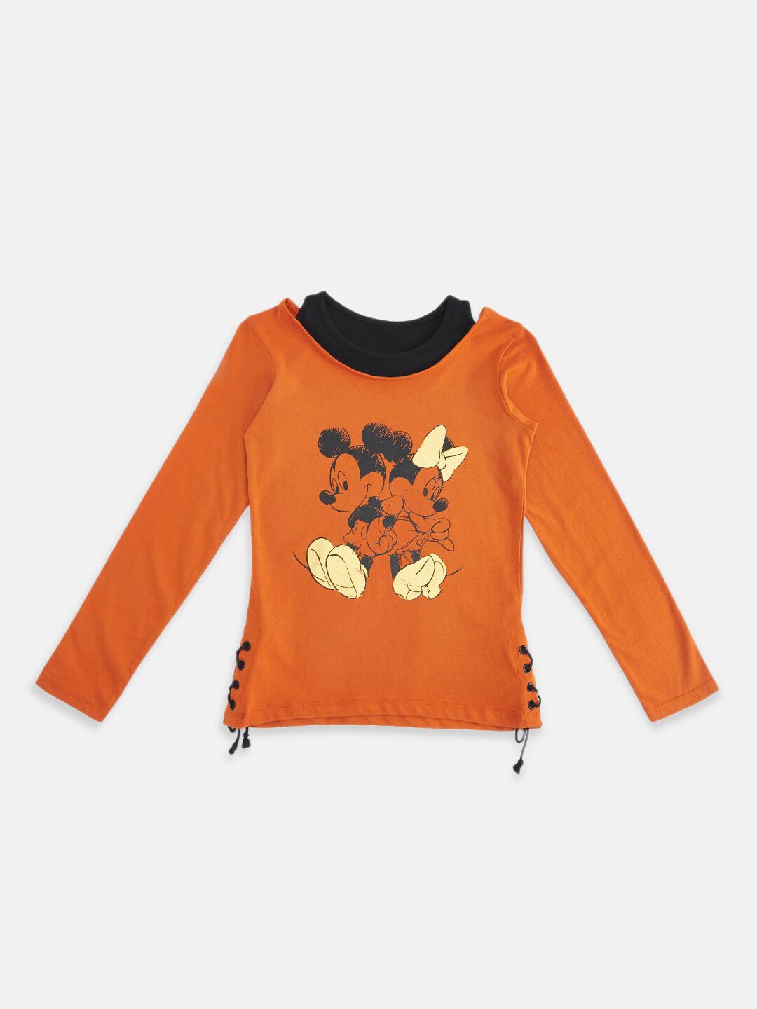 

Pantaloons Junior Girls Minnie Mouse Printed Cotton T-shirt, Brown
