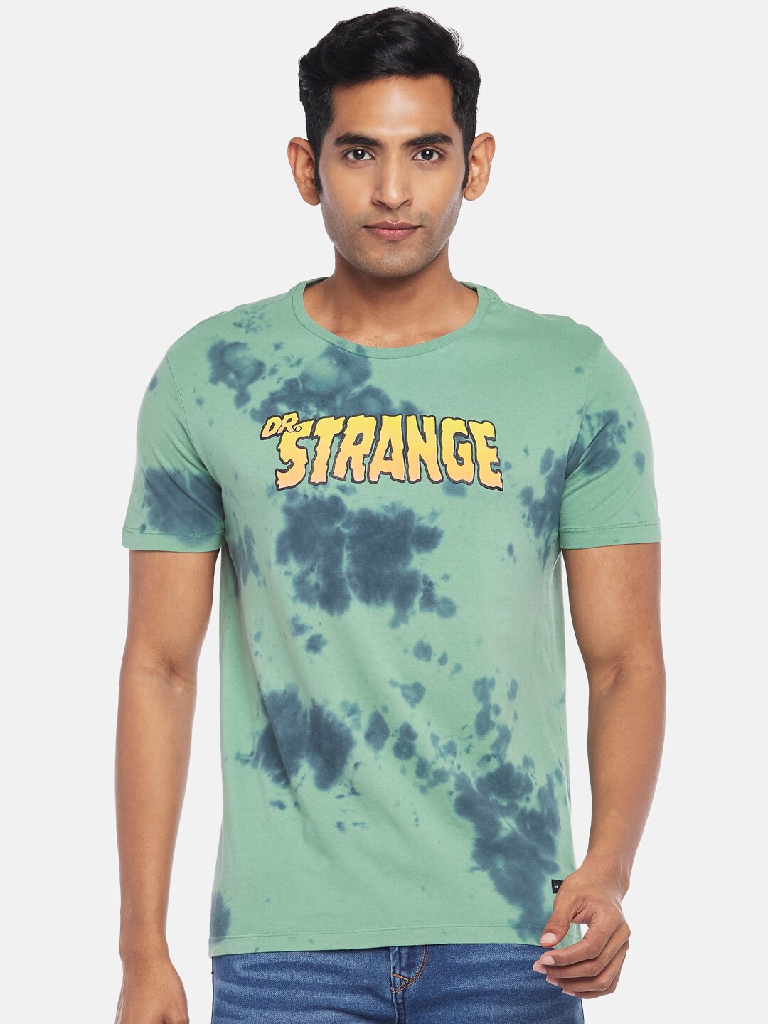

SF JEANS by Pantaloons Tie & Dyed Slim Fit Cotton T-shirt, Green