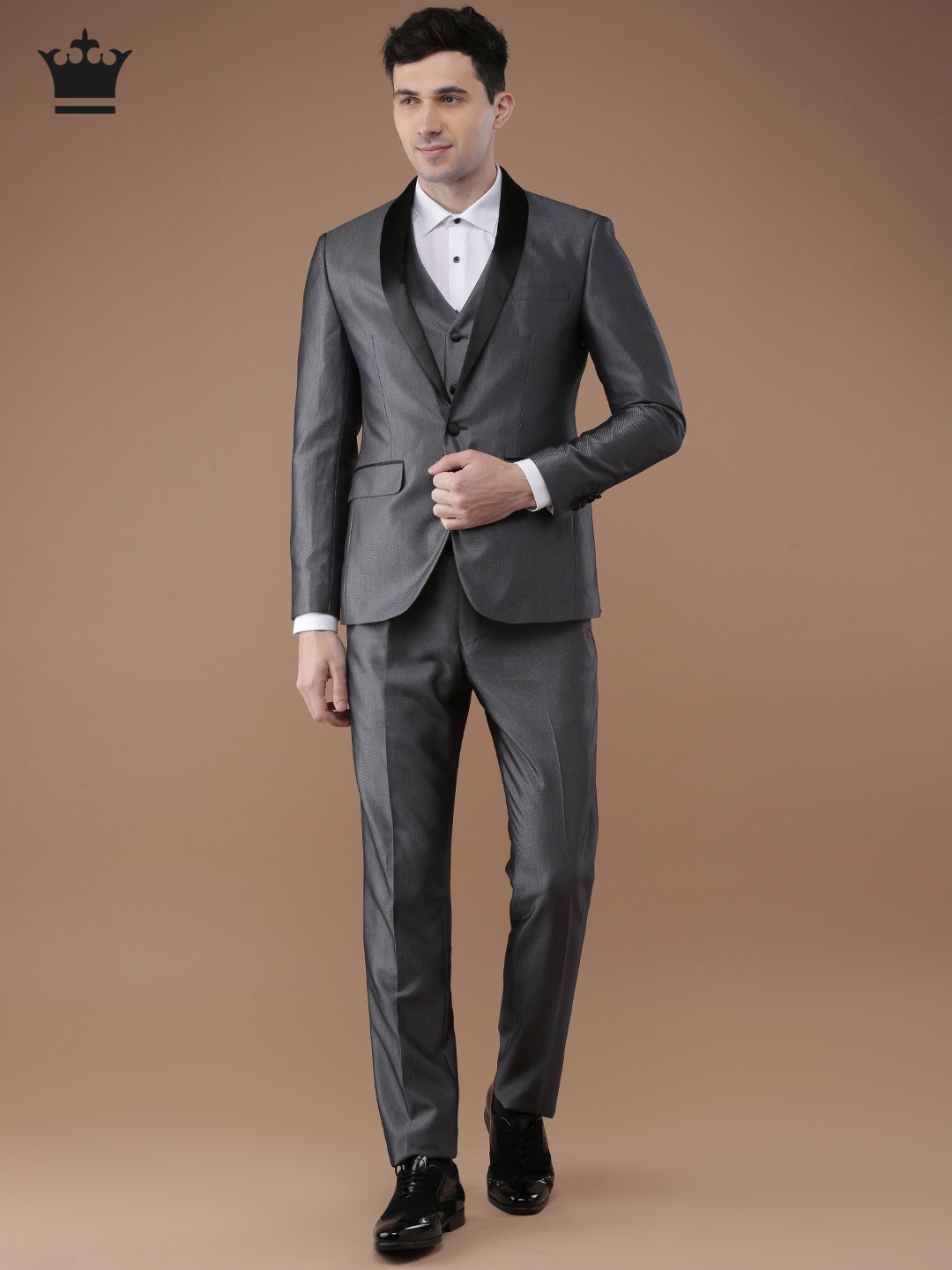 

Louis Philippe Grey Single-Breasted Milano Fit Formal Suit