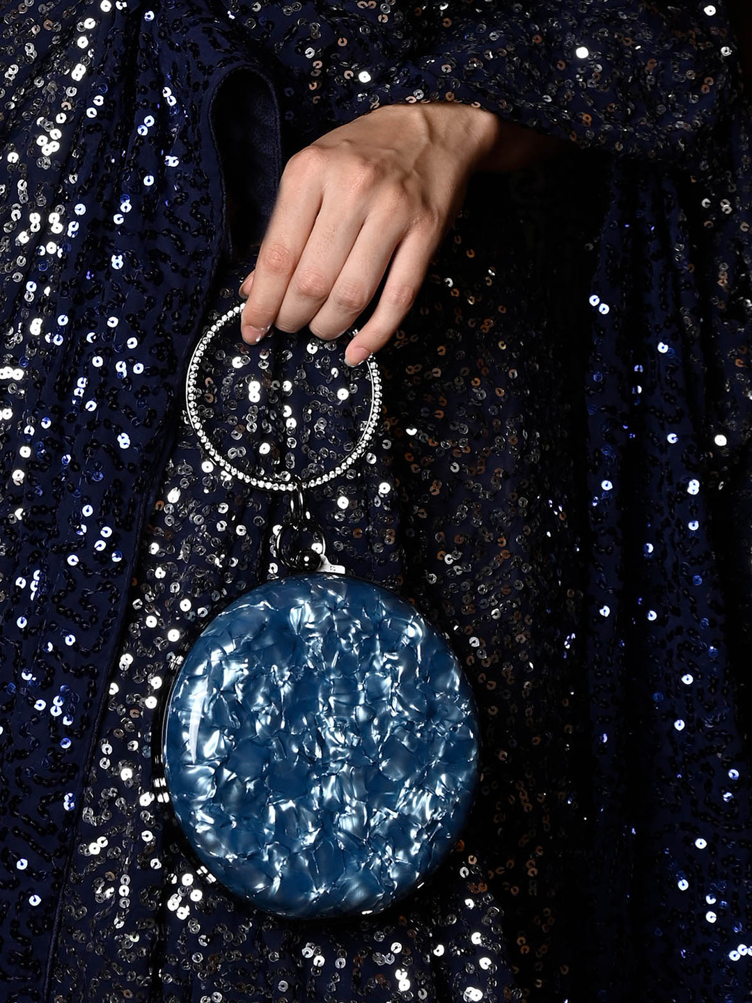 

ODETTE Printed Purse Clutch, Blue