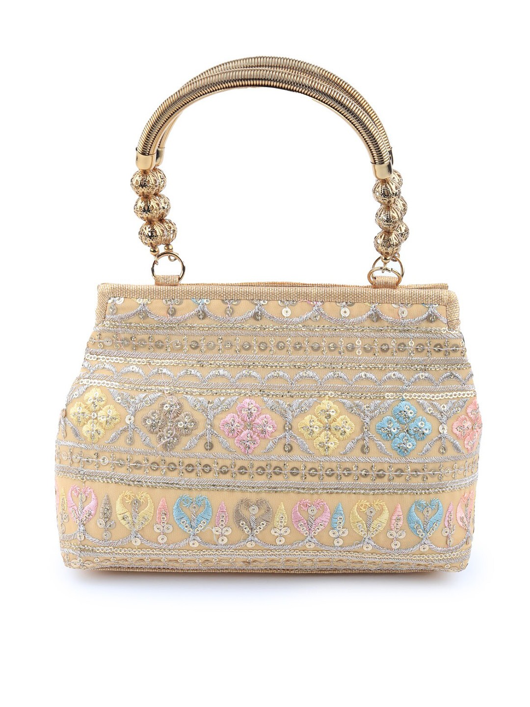 

ODETTE Embroidered Box Clutch, Pink