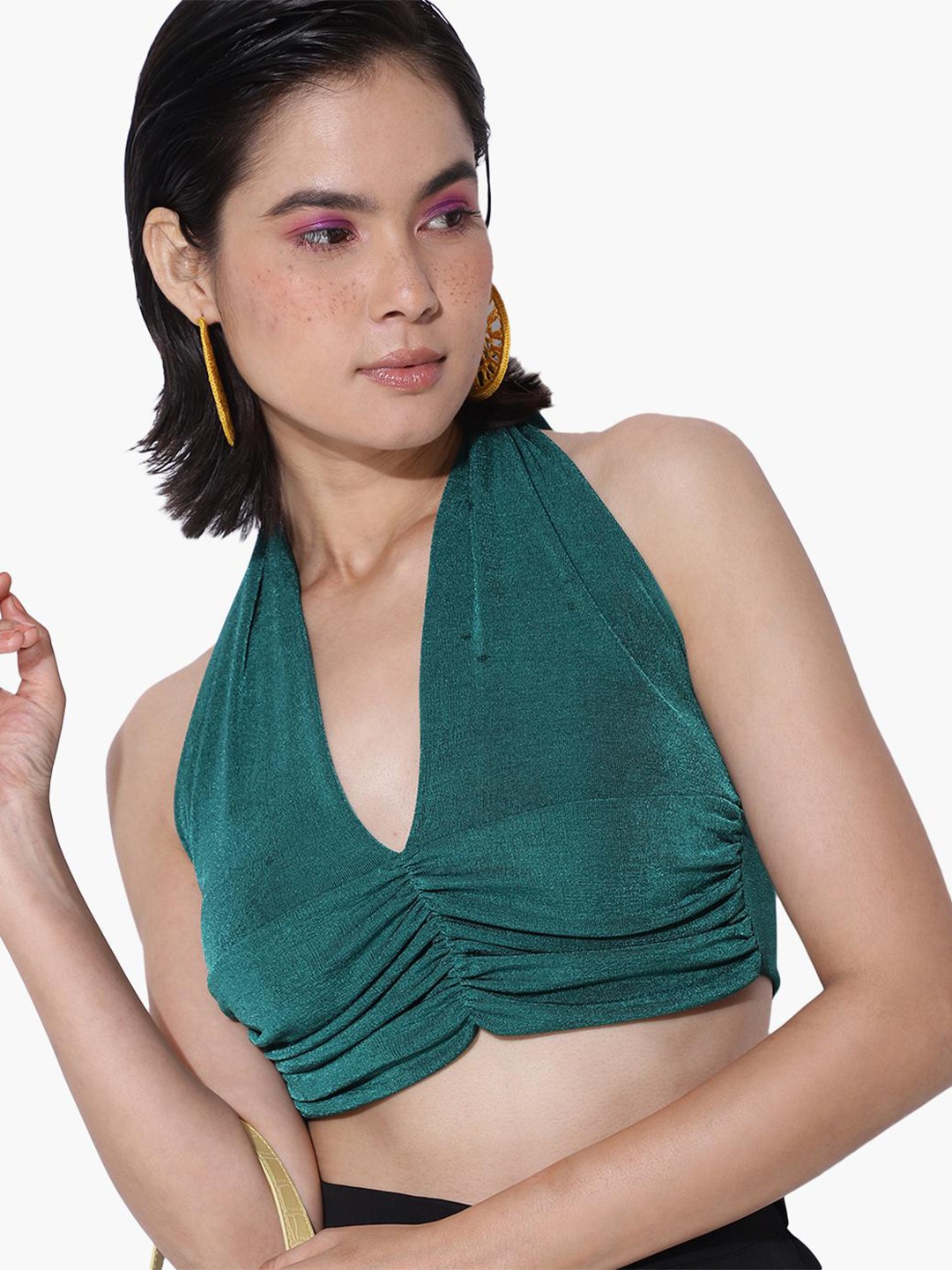 

Virgio Halter Neck Crop Top, Green