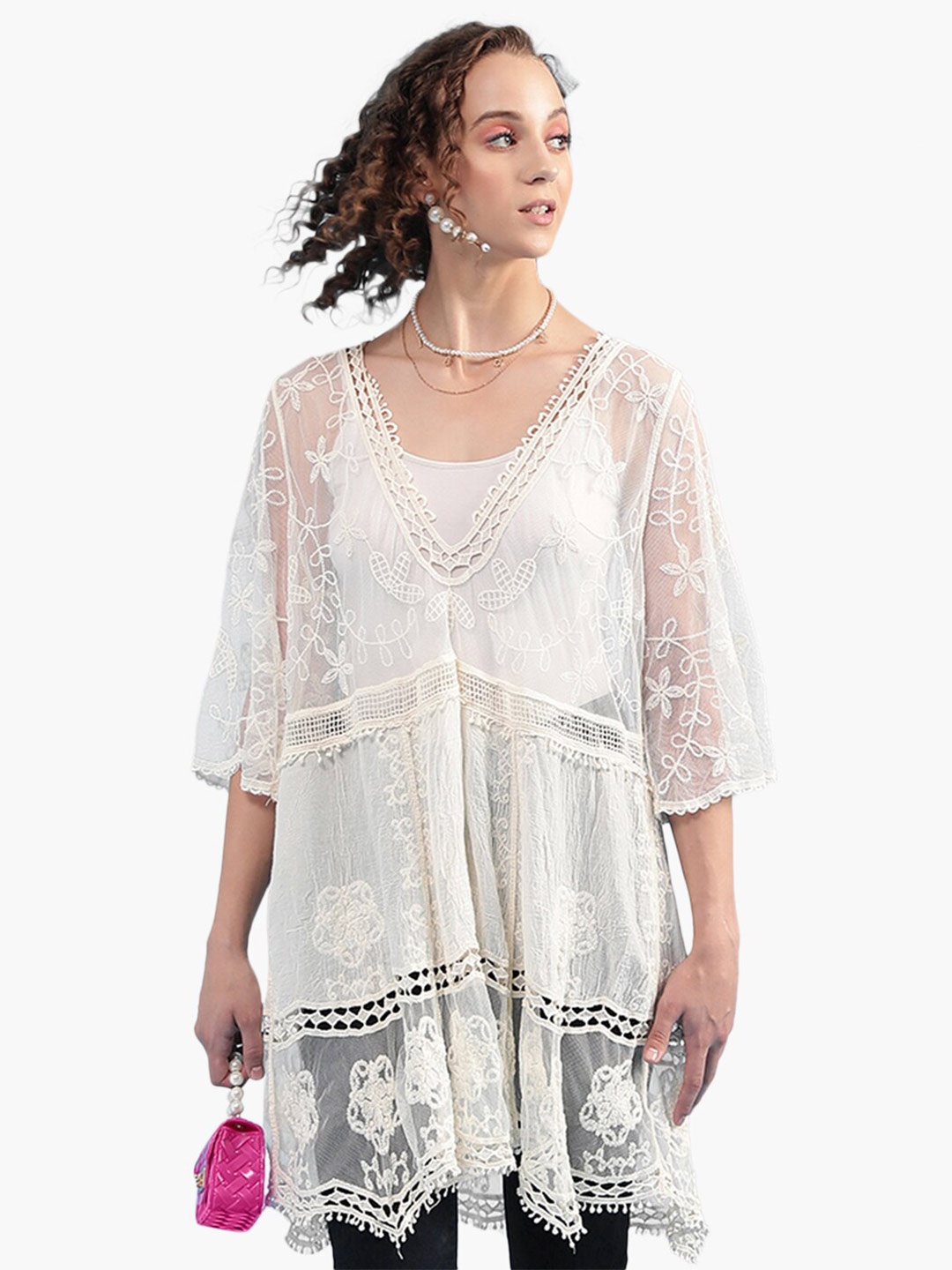 

Virgio Cotton Cinched Waist Top, White