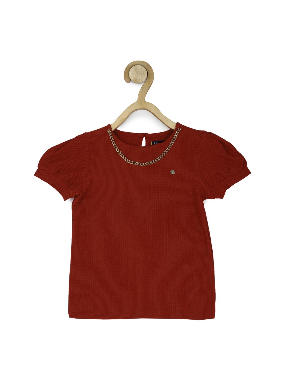 

Allen Solly Junior Girls Puff Sleeve Casual Top, Maroon