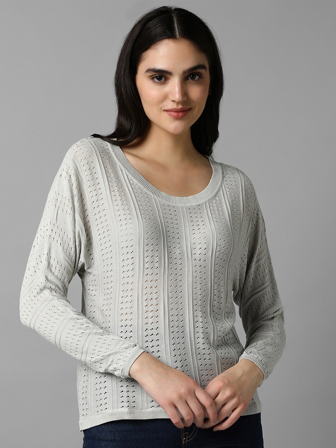 

Allen Solly Woman Extended Sleeves Top, Grey