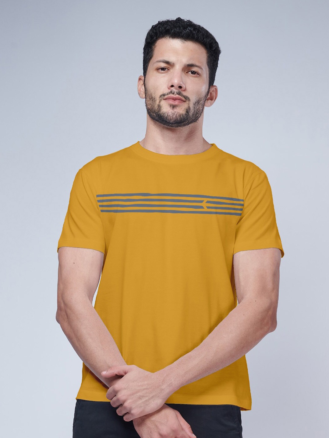 

Aero Armour Regular Fit Pure Cotton T-shirt, Yellow