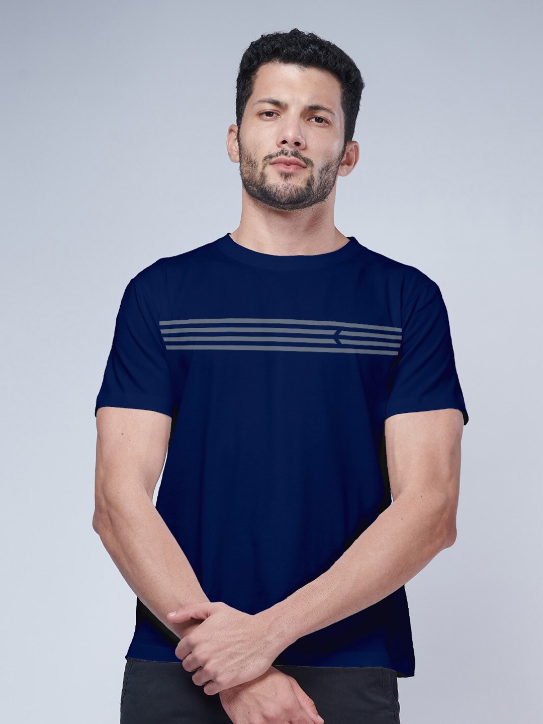 

Aero Armour Regular Fit Pure Cotton T-shirt, Navy blue