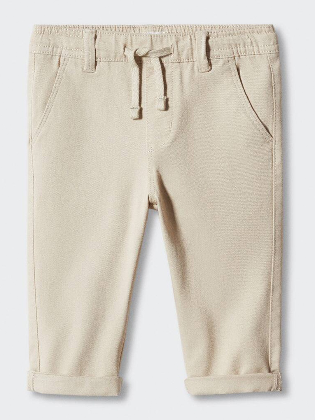 

Mango Kids Boys Mid-Rise Straight Fit Trousers, Beige