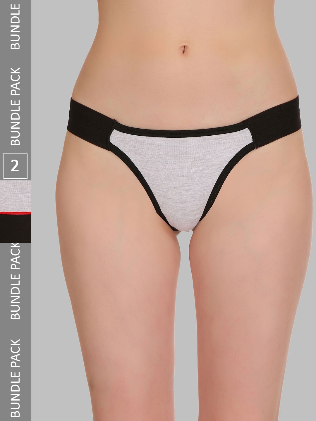 

SELFCARE Pack Of 2 Pure Soft Cotton Thong Briefs SN1546N, Black