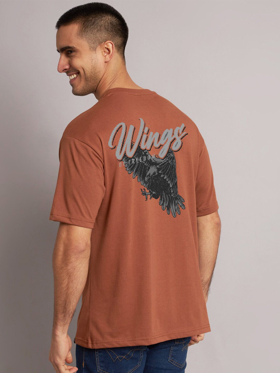 

The Modern Soul Graphic Printed Oversize T-Shirt, Coffee brown