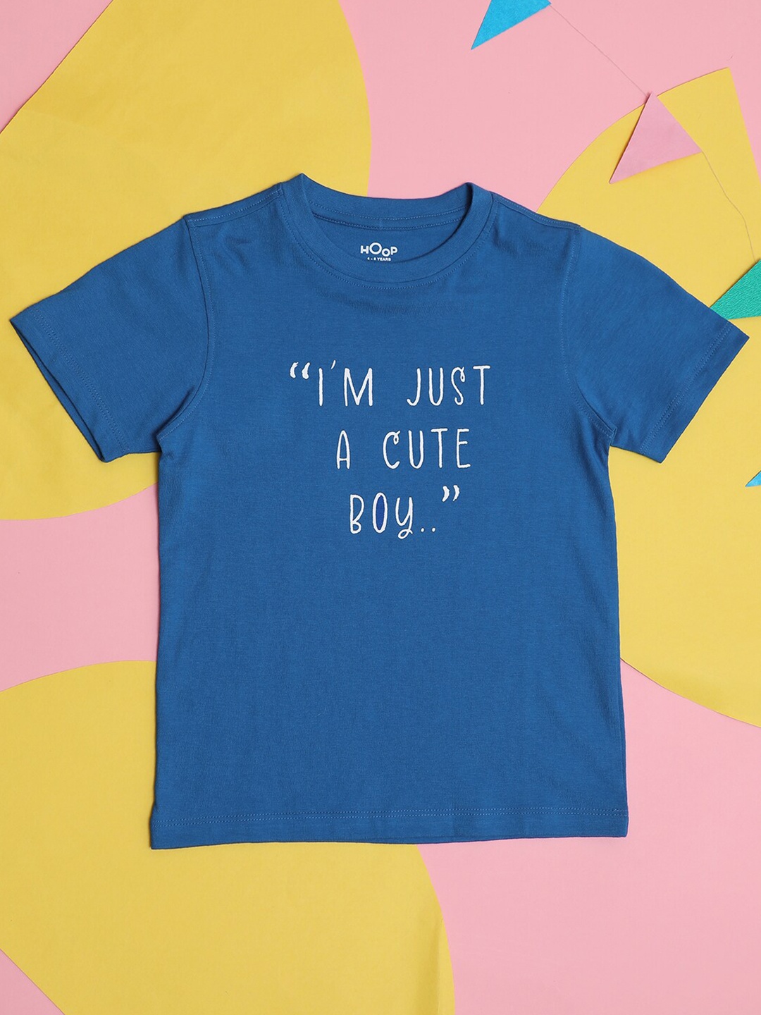 

Hoop Boys Typography Printed Cotton T-shirt, Blue