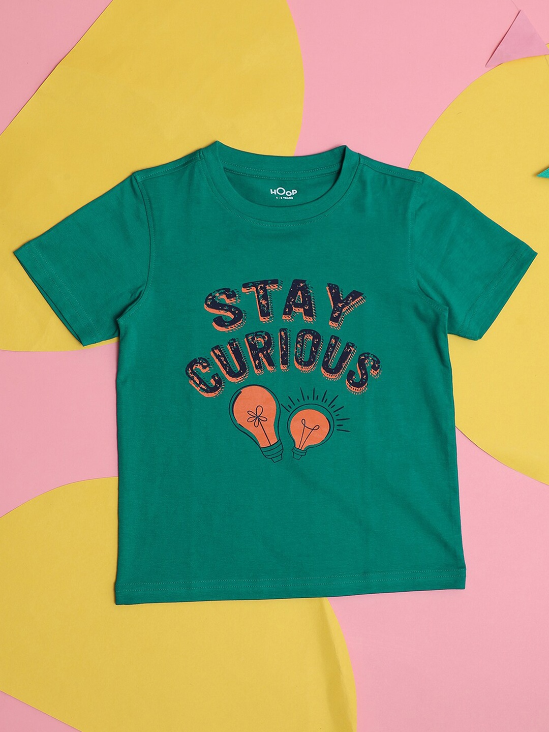 

Hoop Boys Typography Printed Cotton T-shirt, Green