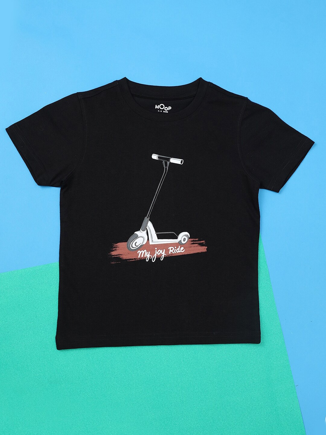 

Hoop Boys Graphic Printed T-shirt, Black