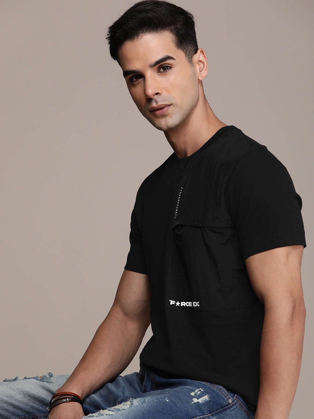 

FORCE IX Pure Cotton Pockets T-shirt, Black