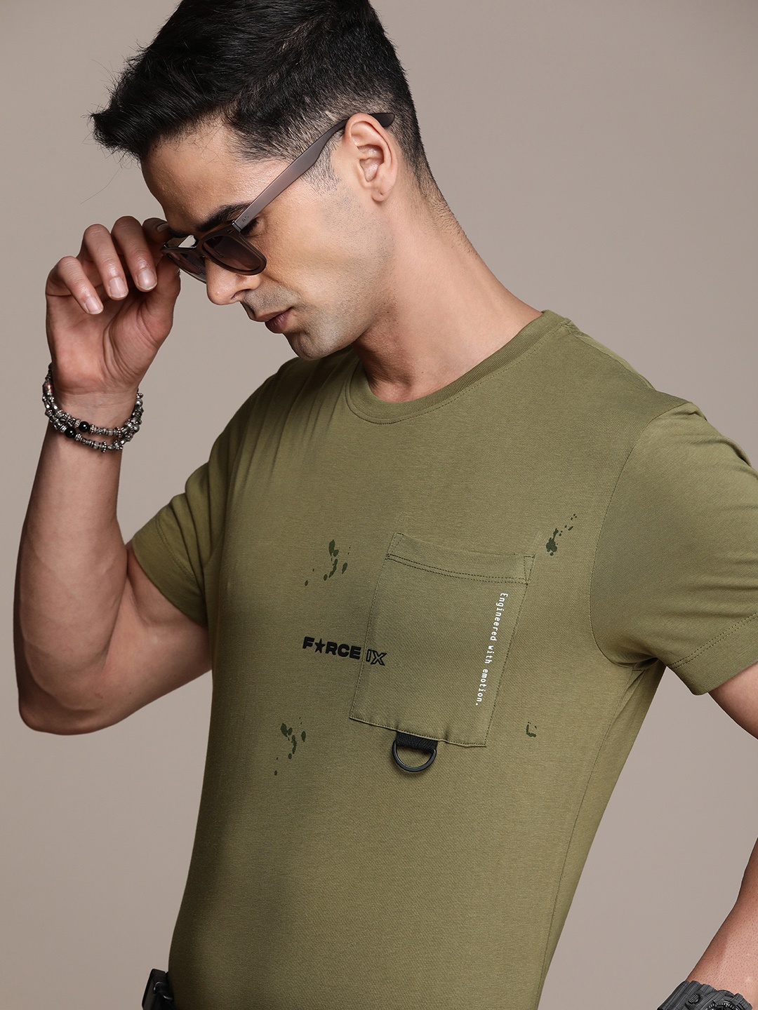 

FORCE IX Pure Cotton Pockets T-shirt, Olive