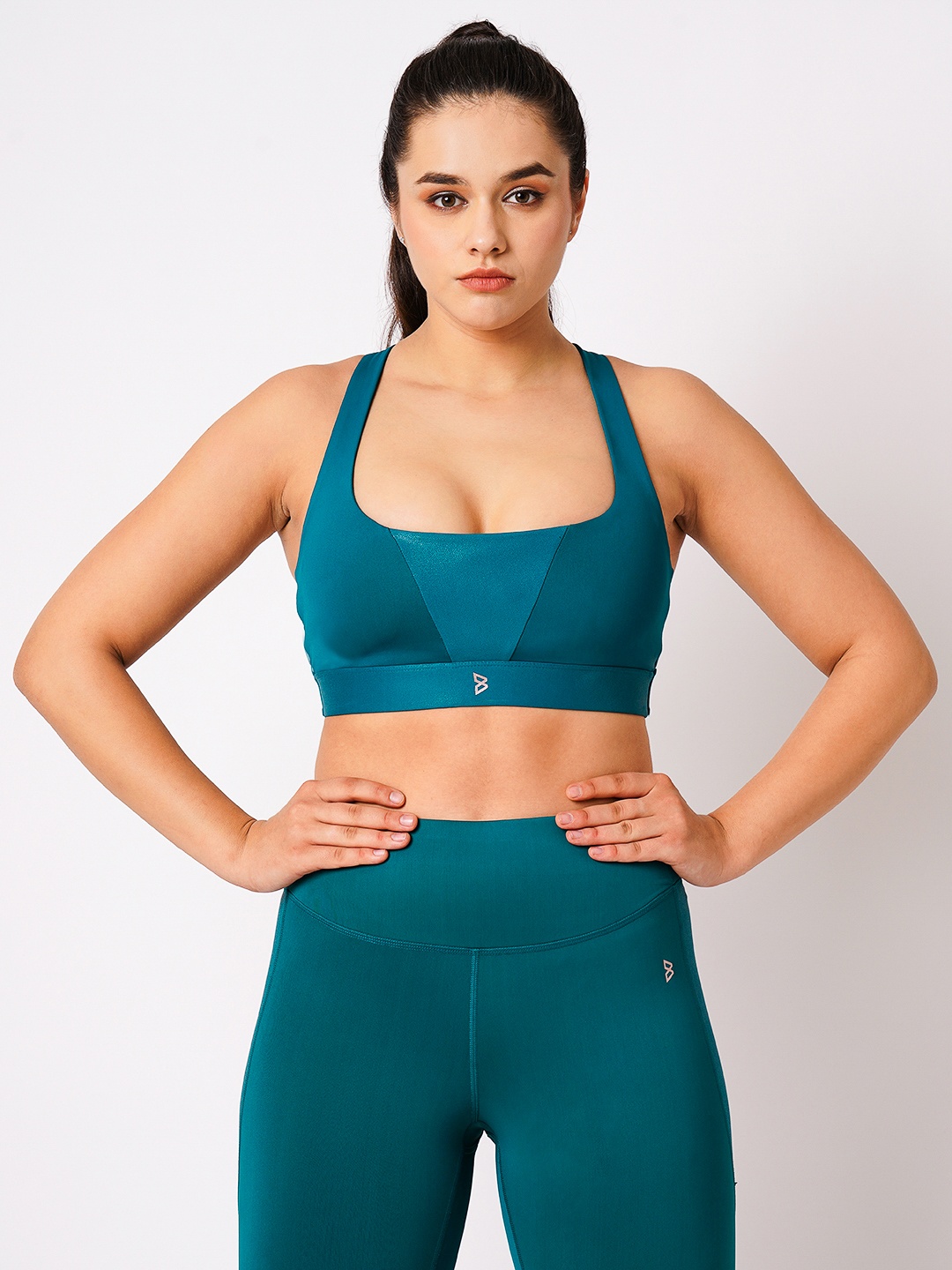 

BODD ACTIVE Full Coverage Styled Back Workout Sports Bra With All Day Comfort, Green