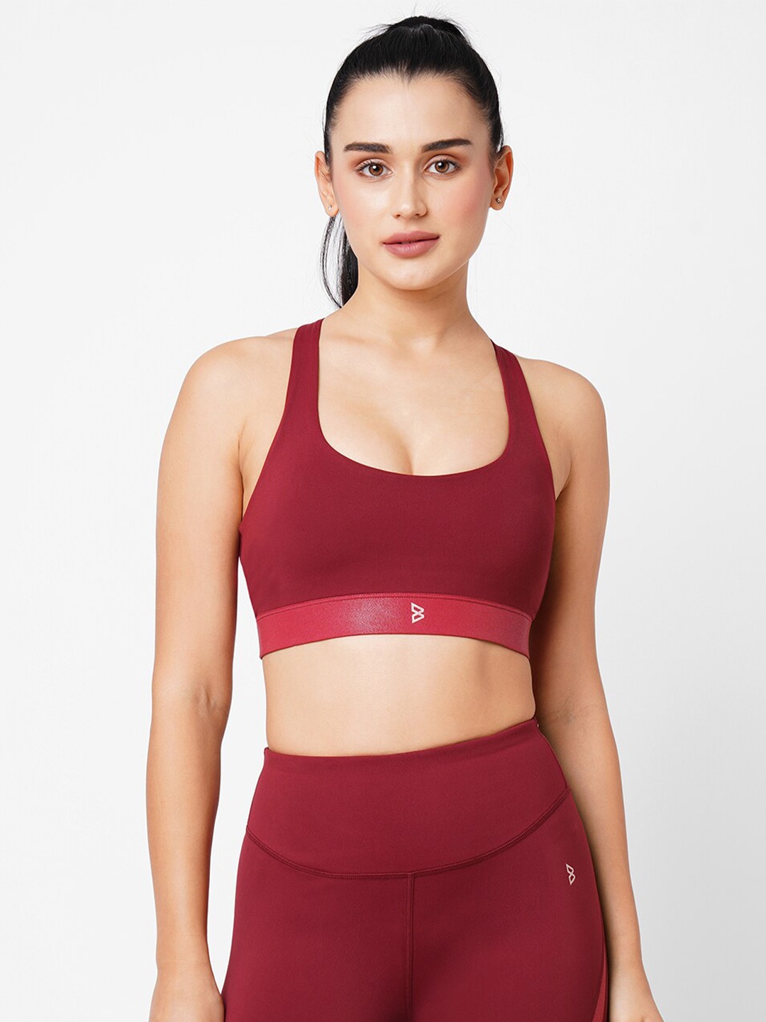 

BODD ACTIVE Full Coverage Styled Back Workout Sports Bra With All Day Comfort, Red