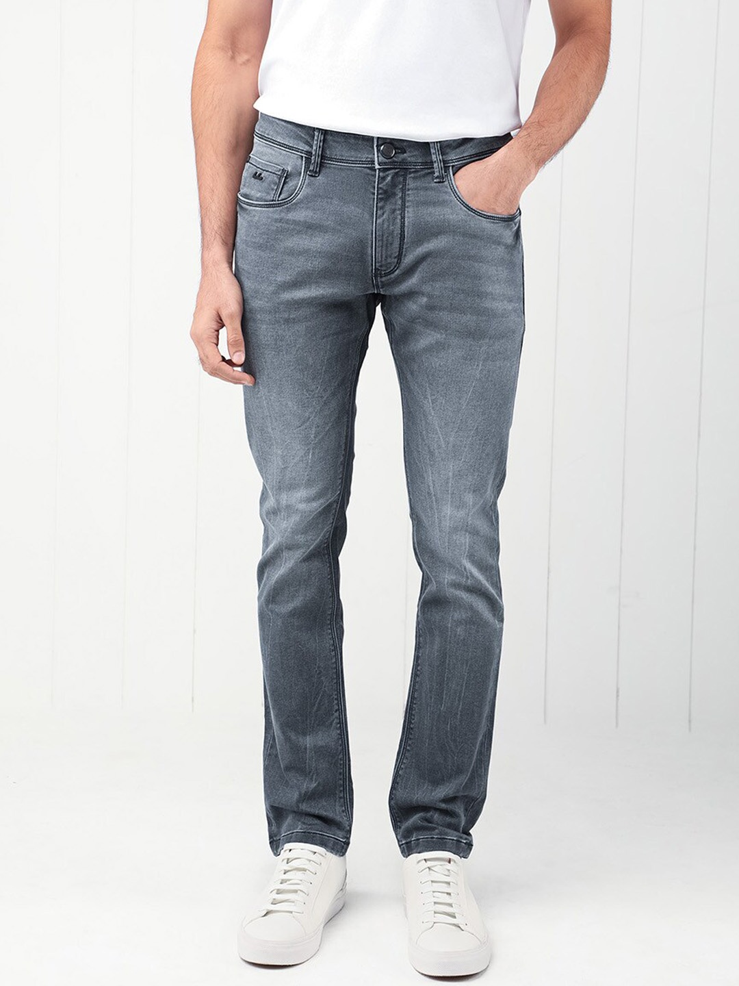 

RARE RABBIT Men Ter Slim Fit Cotton Jeans, Grey
