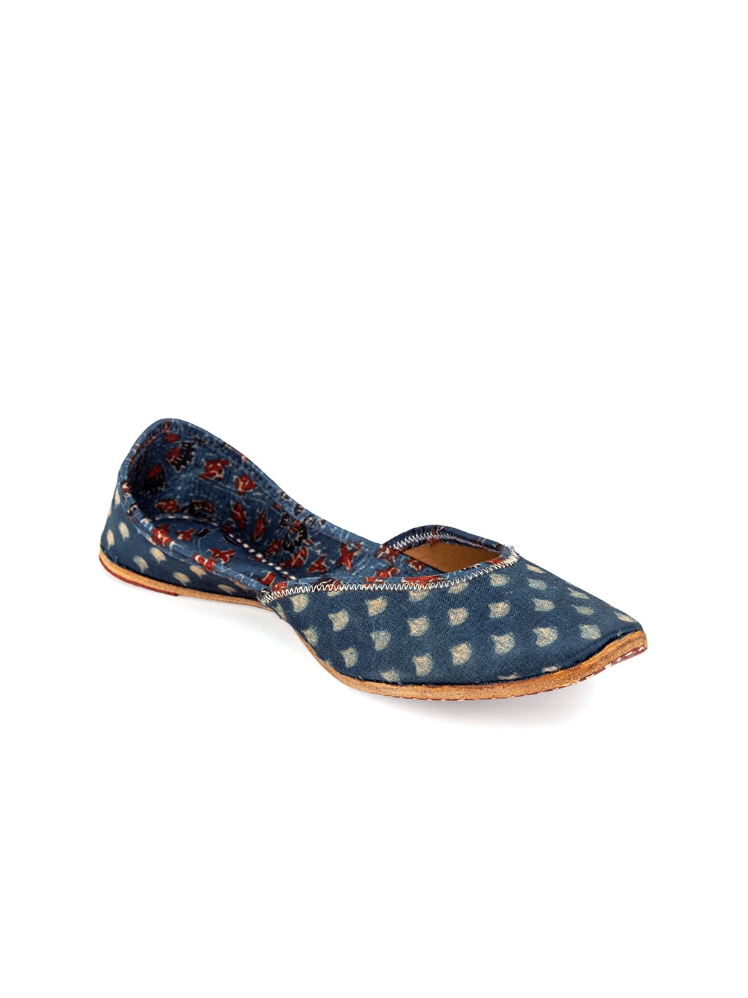 

5 ELEMENTS Ethnic Printed Fabric Mojaris, Blue