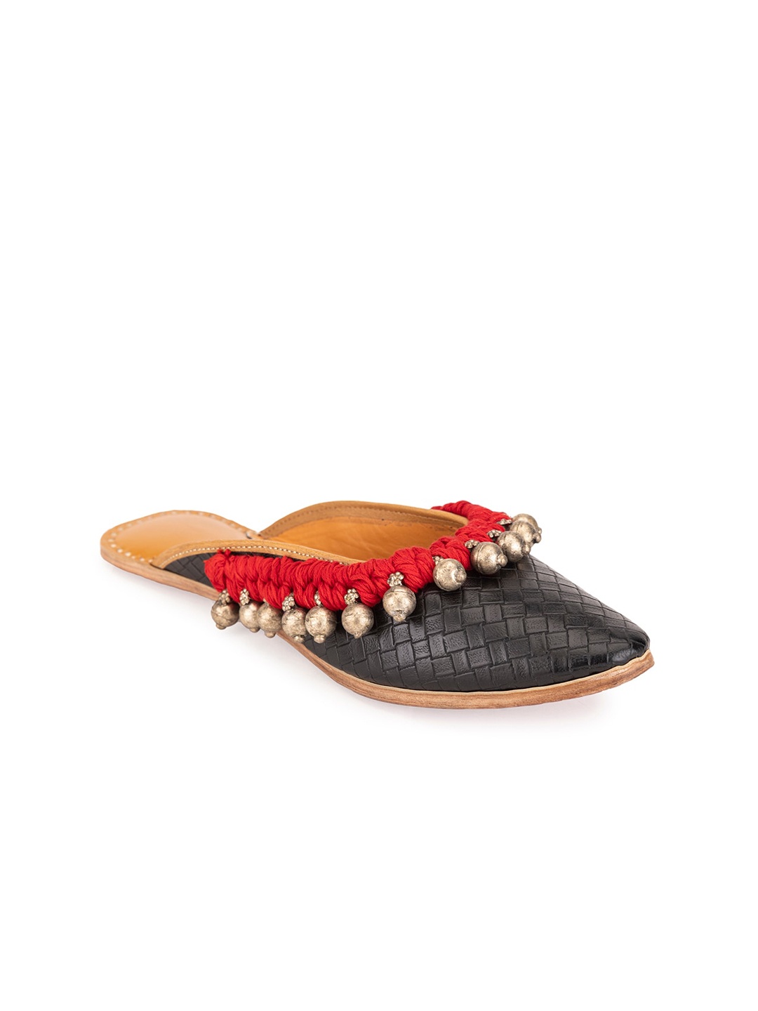 

5 ELEMENTS Textured Embellished Mules, Black