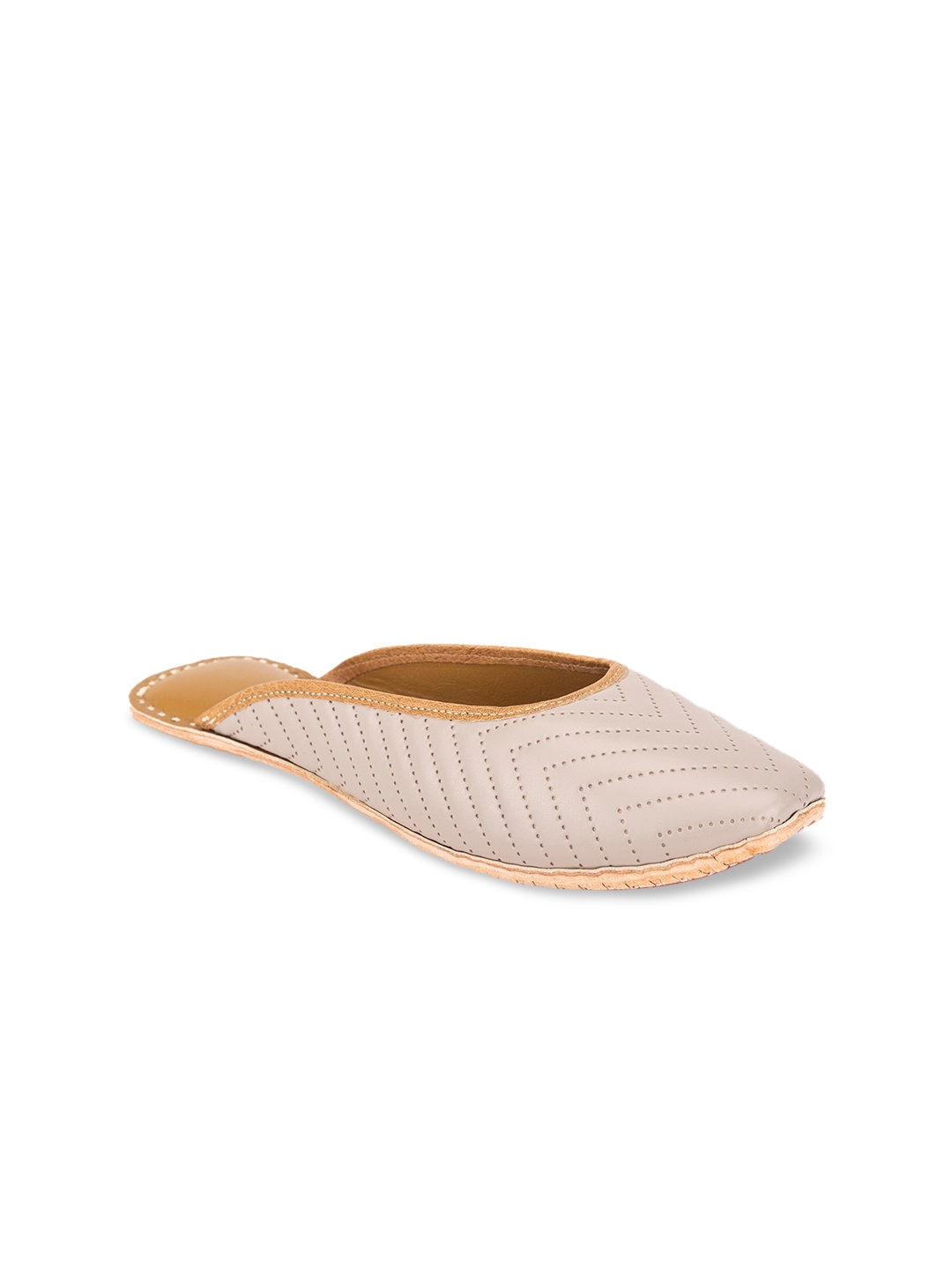 

5 ELEMENTS Textured Square Toe Leather Mules, Grey