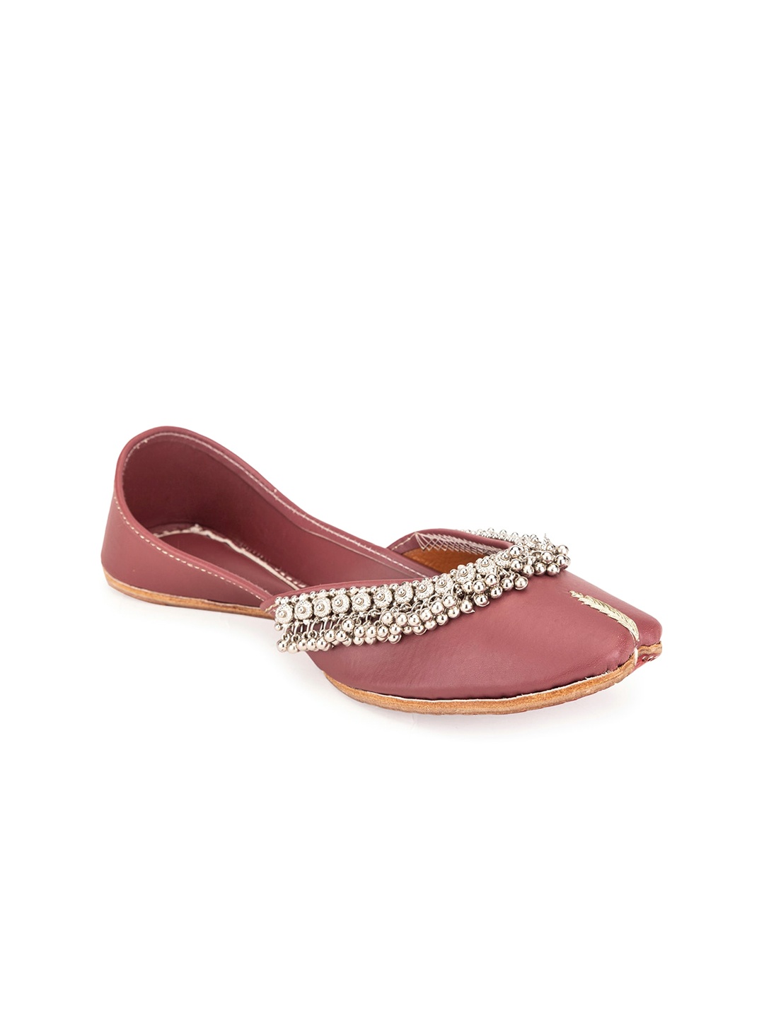 

5 ELEMENTS Embellished Ethnic Mojaris, Maroon
